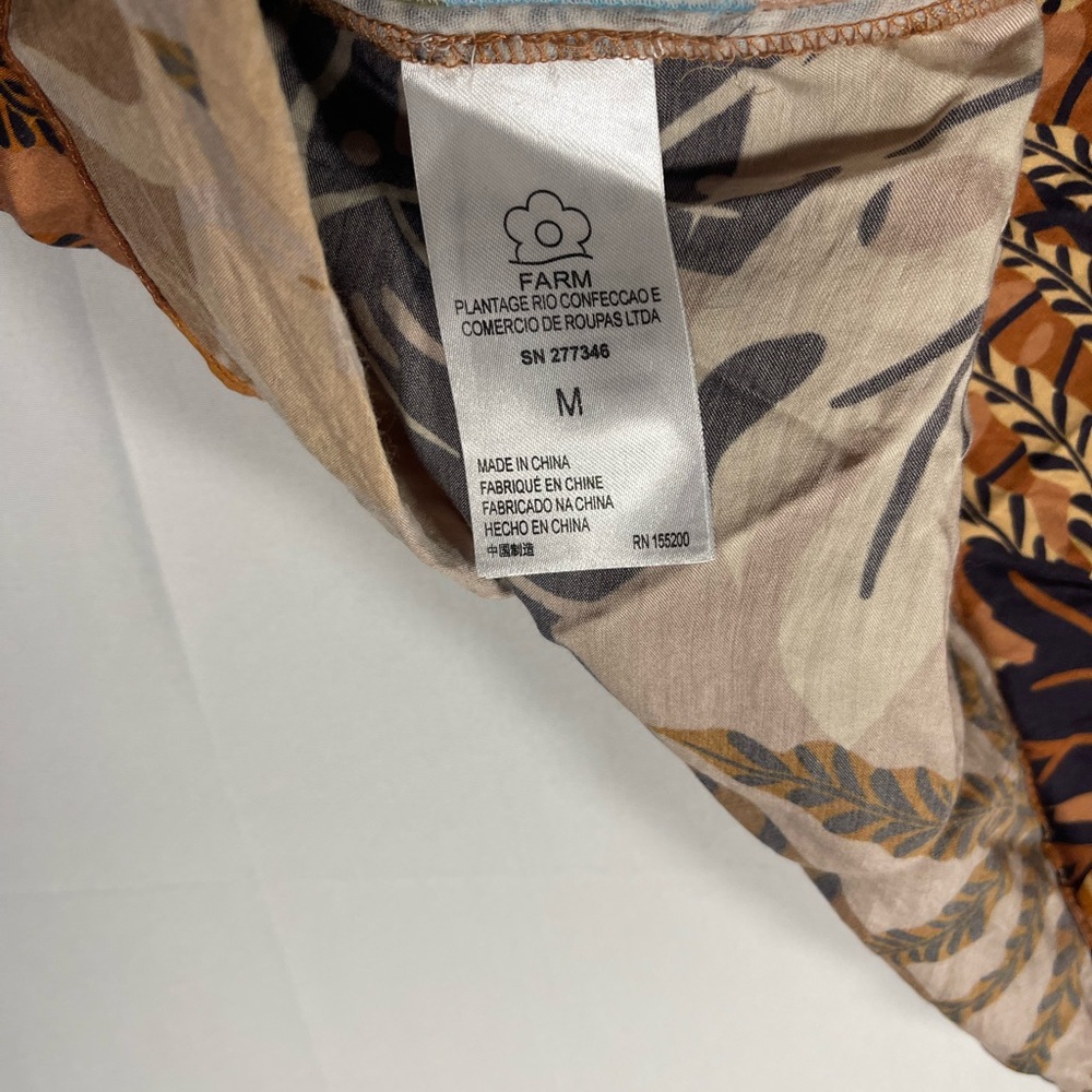 Farm Rio for Anthropologie Earthy Leaf Print Skirt size M - Picture 7 of 9